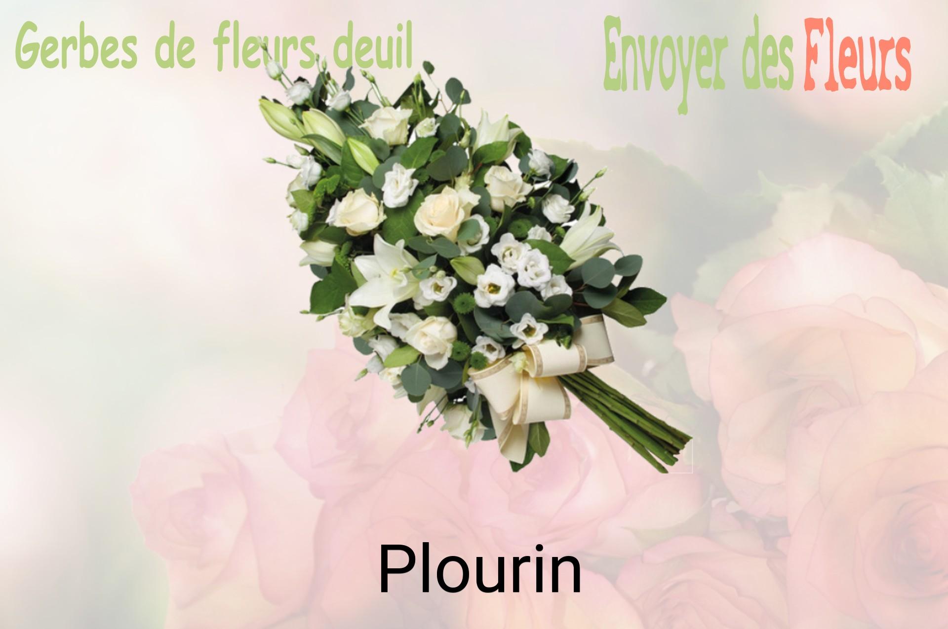 Gerbe de fleurs de deuil livrée à Plourin